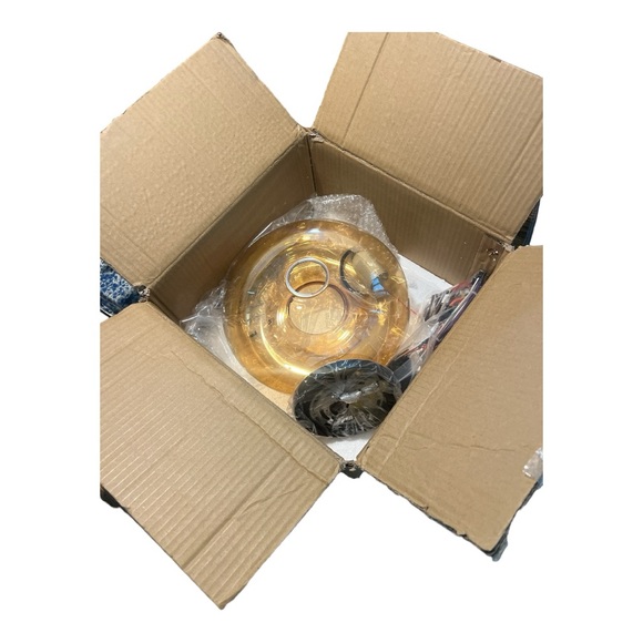 Mid-Century Modern Amber Flush Mount Ceiling Light - Picture 7 of 11